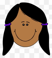 Girl With The Black Pigtails Clipart Free Image Download - Black Hair Clipart Emoji,Girl Emotions Clipart