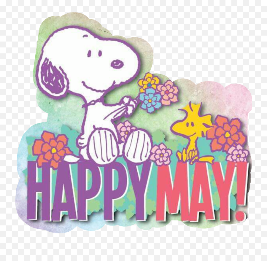 Happymay May Text Snoopy Sticker - Snoopy May Day Emoji,Woodstock Peanuts Copy/paste Emojis