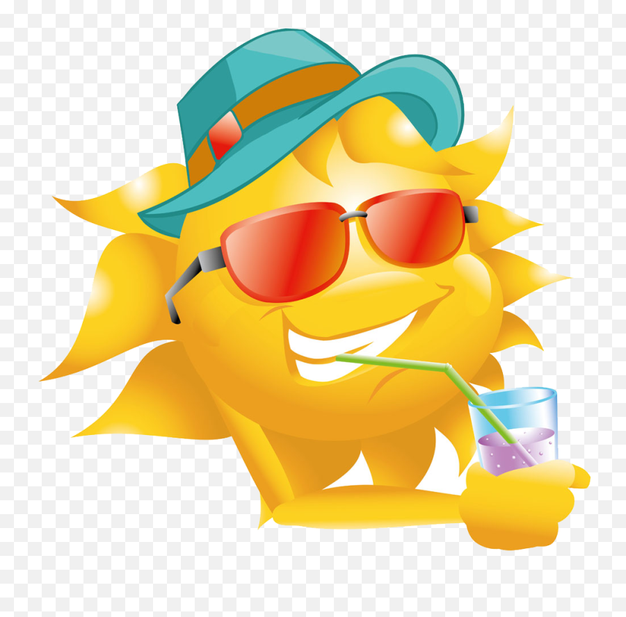 Sunglasses Clipart Beach Hat - Sun Has Got His Hat Emoji,Straw Hat Emoji