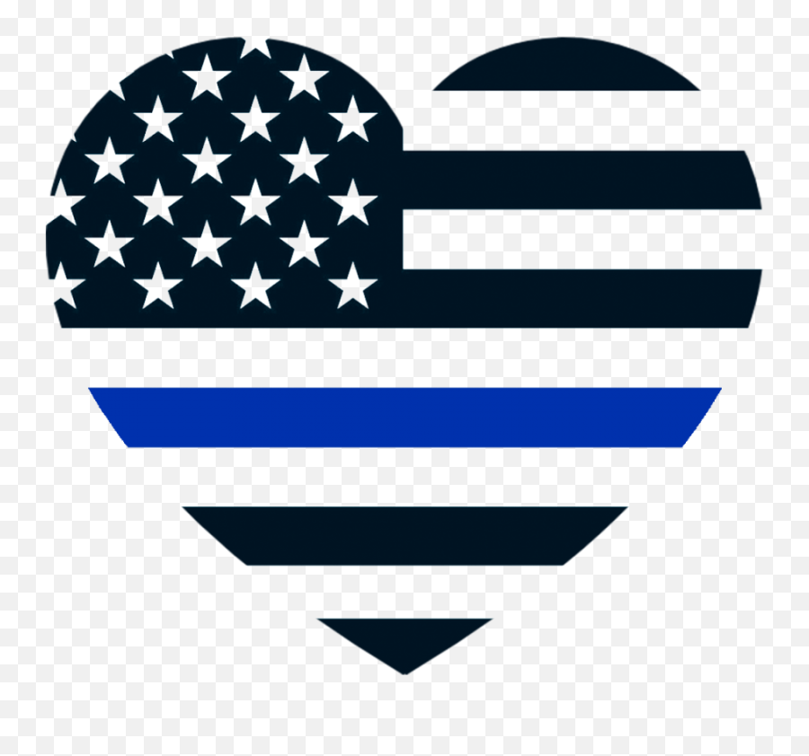 Thin Blue Line Flag Heart Clipart - American Flag Emoji,Thin Blue Line Emoji