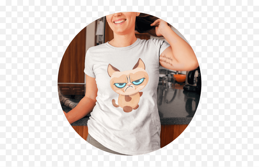 Make Custom Cat T - Cat Shirt Mockup Emoji,Grumpy Cat Emotion Poster