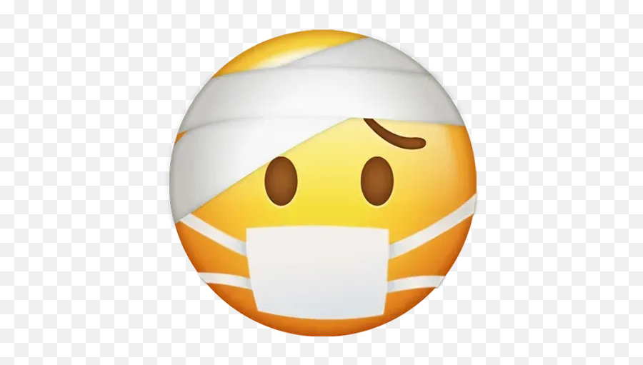 Mask Emoji Whatsapp Stickers - Happy,>< Emoticon