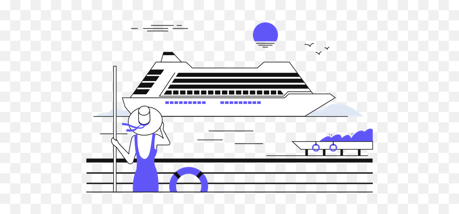 Cruise Icon - Download In Line Style Emoji,Cruise Emoji Image