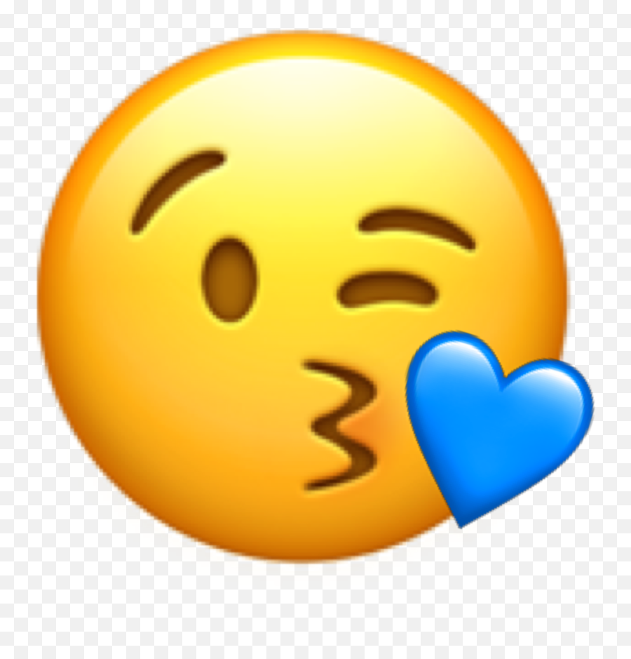 Smiley Bleu Blue Emoji Sticker - Happy,Miss You Emojis