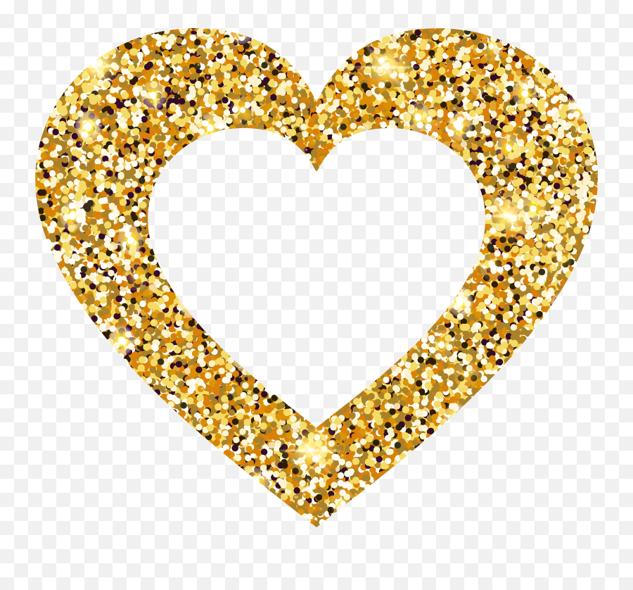 Gold Heart Icon Transparent Clipart - Gold Glitter Heart Png Emoji,Gold Heart Emoji