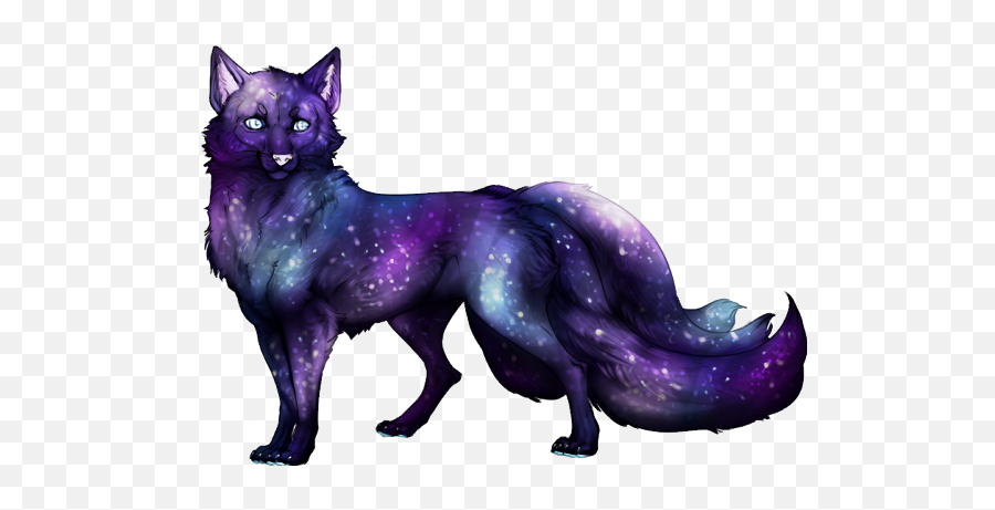 Galaxy Animal Animals Fox Sticker - Lobo Galaxia Emoji,Silver Fox Emoji