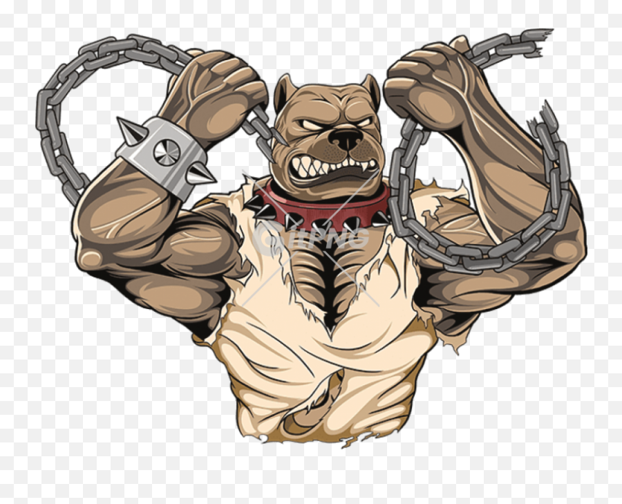 Download Pitbull Muscle - Muscular Pitbull Cartoon Full Muscular Pitbull Dog Cartoon Emoji,Muscle Arm Emoji