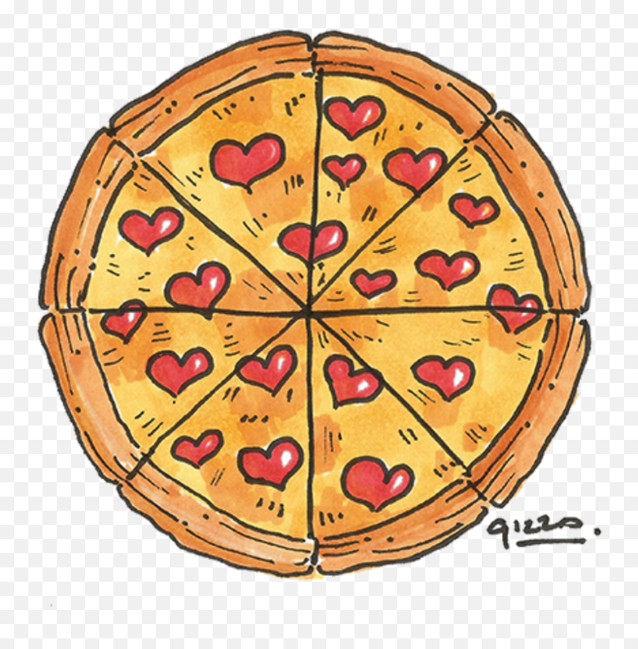 Pizza Love - Illustration For Valentineu0027s On Behance Love Clipart Pizza Emoji,Selena Quintanilla Emoji