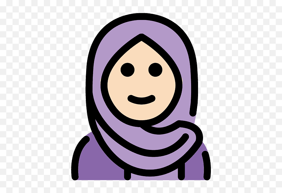 Woman With Headscarf Emoji Clipart Free Download - Simbol Perempuan Bertudung,What Is A Purple Emoticon
