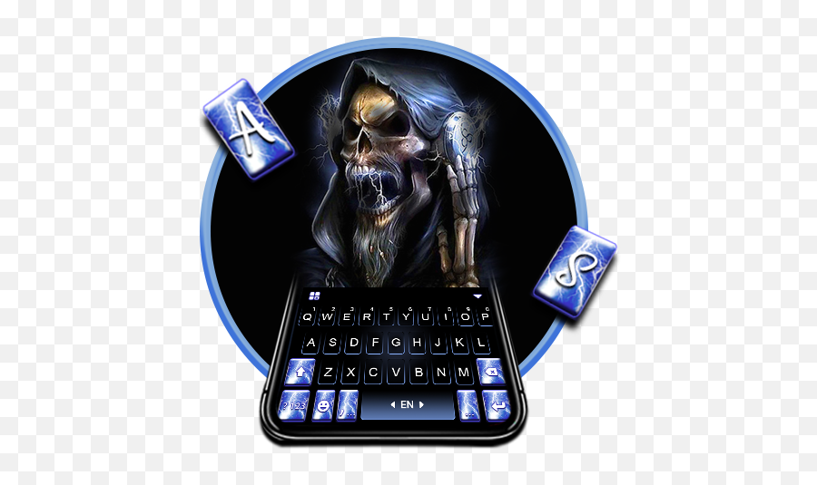 Singing Blue Skull Keyboard Theme - Space Bar Emoji,Nokia Phones Emojis Keyboard
