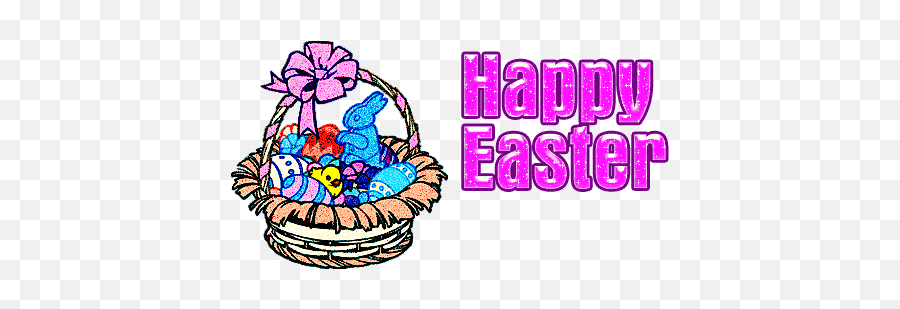 Cute Easter Glitter Graphic - Biglietti Pasquali Da Stampare Emoji,Emoticon Kiss Easter Basket