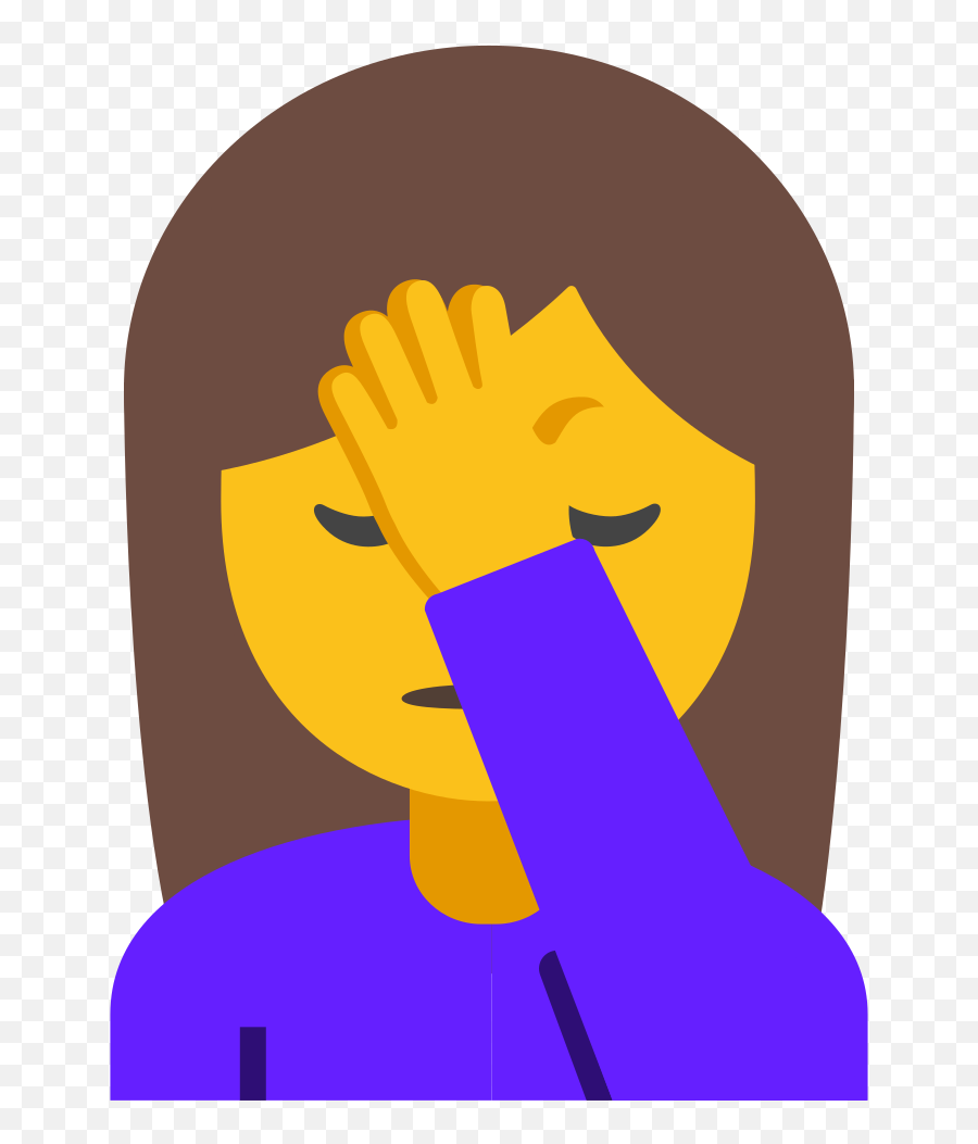 Woman Facepalming Emoji Clipart Free Download Transparent,Girl Emoji With Hand