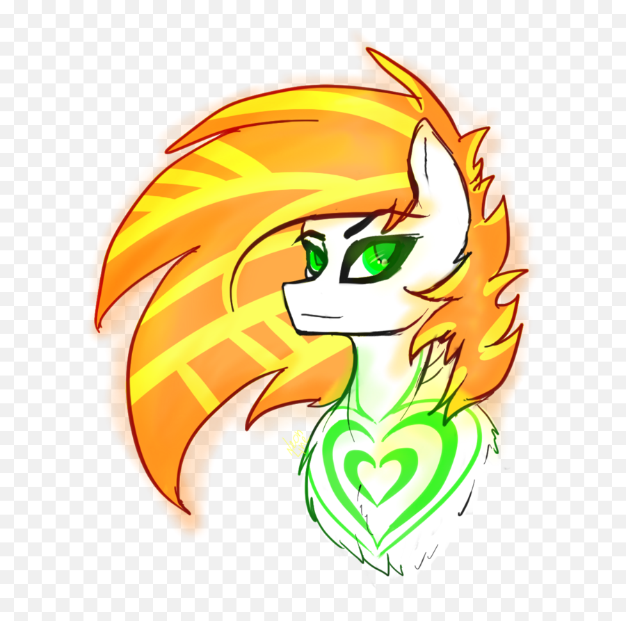 Neon Line Bust Female Green Eyes Mare Multicolored - Fictional Character Emoji,Guyana Flag Emoji