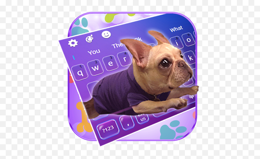 Live Cute French Bulldog Keyboard Theme - Dog Supply Emoji,English Bulldog Emoji