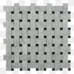 Trenza Basket Weave Carrara Marble Tile - Basketweave Calacatta Gold Black Dot Emoji,Emotion Wild Tile For Sale