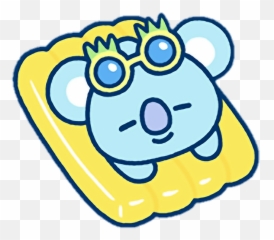 Sleeping Bt Swimming Summer Colorful - Bt21 Cute Drawings Easy Emoji,Sleeping Emoji Slippers