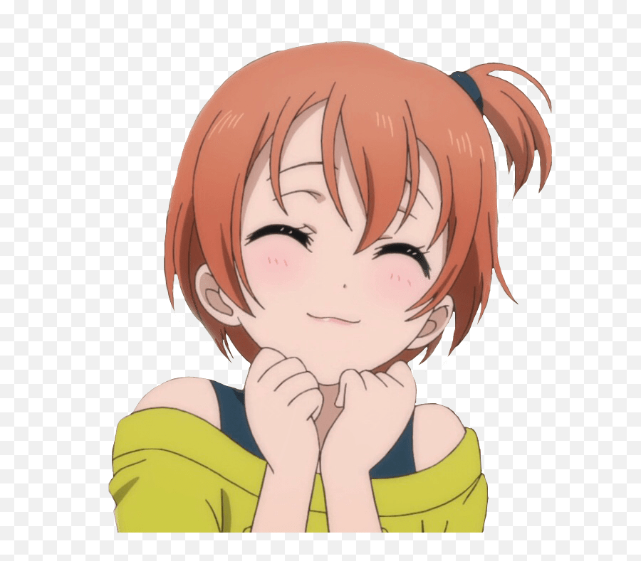Cute Uwu Face Uwu Anime Girl - Novocomtop Rin Hoshizora Sticker Emoji,Satania Emoji