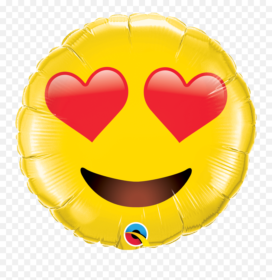 Smiley Face With Heart Eyes Foil - Coronation Of The Virgin Mary Emoji,Balloon Emoji