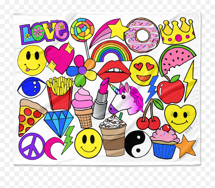 Emoji Love Blanket - Party Supply,Blanket Emoji