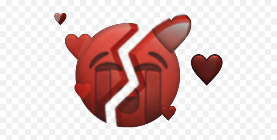 Broken Sad Red Black Aesthetic Sticker By Inctive - Language Emoji,Crying Emoticon Symbol