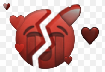 Broken Sad Red Black Aesthetic Sticker By Inctive - Language Emoji,Crying Emoticon Symbol