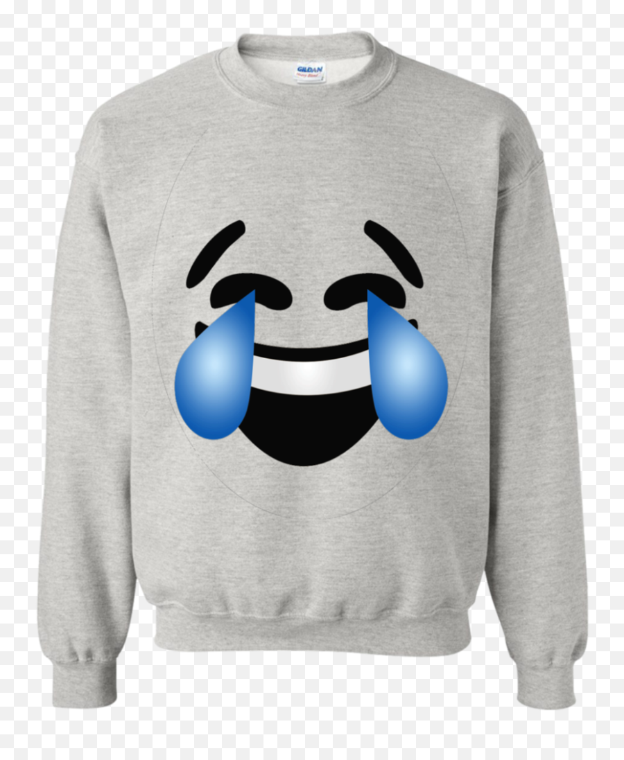 Emoji Costume Laughing Tears Of Joy Emoji Crewneck Pullover - Balenciaga Black Crew Neck Sweatshirt,8-t Emoticon