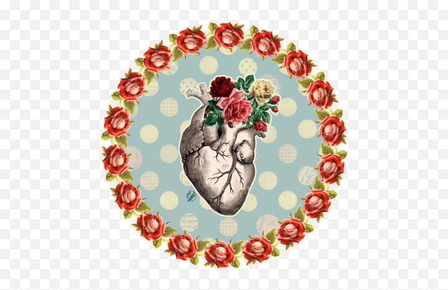 Anatomical Heart Art - Heart With Roses Growing Emoji,Flowers As Human Emotion Art