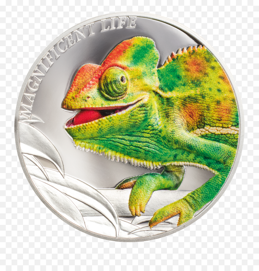 Cook Islands - Silver Coin Emoji,Colors Emotions Chameleon Character