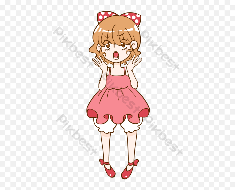 Surprised Emoticon Cartoon Emoticon - Girly Emoji,Exaggerated Cartoon Expression Emojis