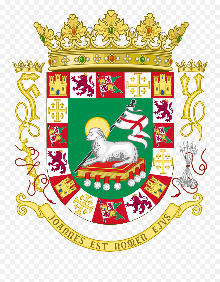 Puerto Rico Clipart Eagle - Puerto Rico Coat Of Arms Png Puerto Rican Crest Emoji,Emoji Open Arms Png