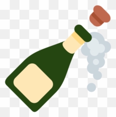 Emoji Sticker Bottle Green For New Year - Pop Champagne,Chinese Rooster Emojis