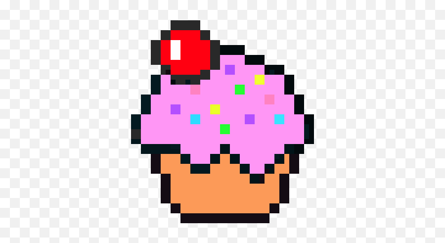 Cupcake Pixel Art Pixel Art Grid Pixel - Pixel Art De Cupcake Emoji,Emoji Pixel Art On A Grid