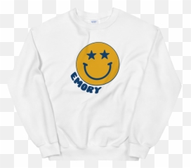 Star Smiley Crewneck College - Long Sleeve Emoji,Custom.buckeye Emoticons