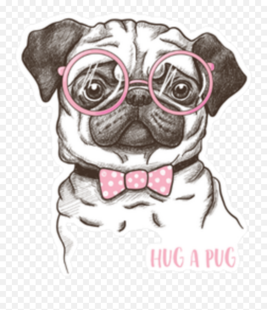 Girly Cute Sticker Pink Sticker - Pug Vector Drawing Emoji,Quotes Of Females Posting Pics Of The Snapchat Emoji Dog