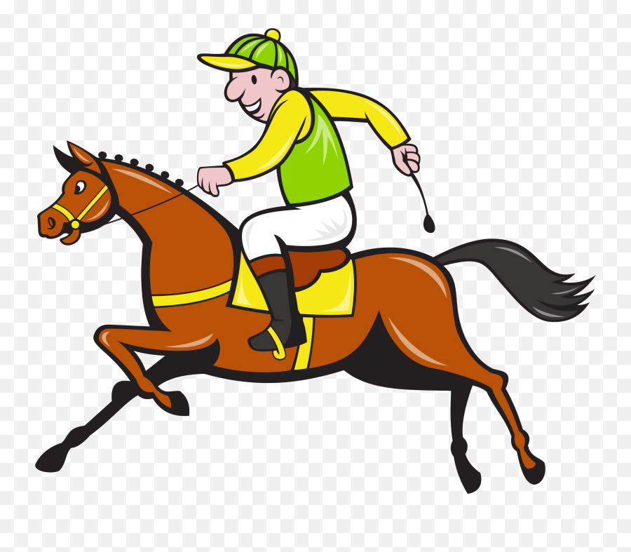 Png Jockey Transparent Images - Clip Art Cartoon Race Horse Emoji,Riding On A Horse Emoji