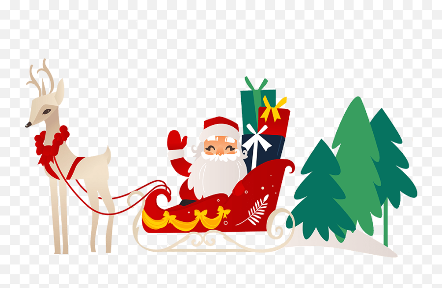 Free U0026 Cute Santa Sleigh Clipart For Your Holiday - Santa Claus Emoji,Elf On Shelf Emoji