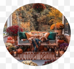 October Beauty Porch Swing Sticker By Kimmytasset - Interior Design Emoji,Puppy Emoji Pillow
