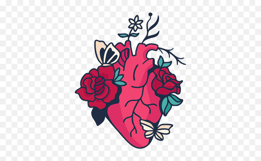 Flower Butterfly Heart Symbol Red Transparent Png U0026 Svg Vector Emoji,Carmella Rose Heart Emoticon