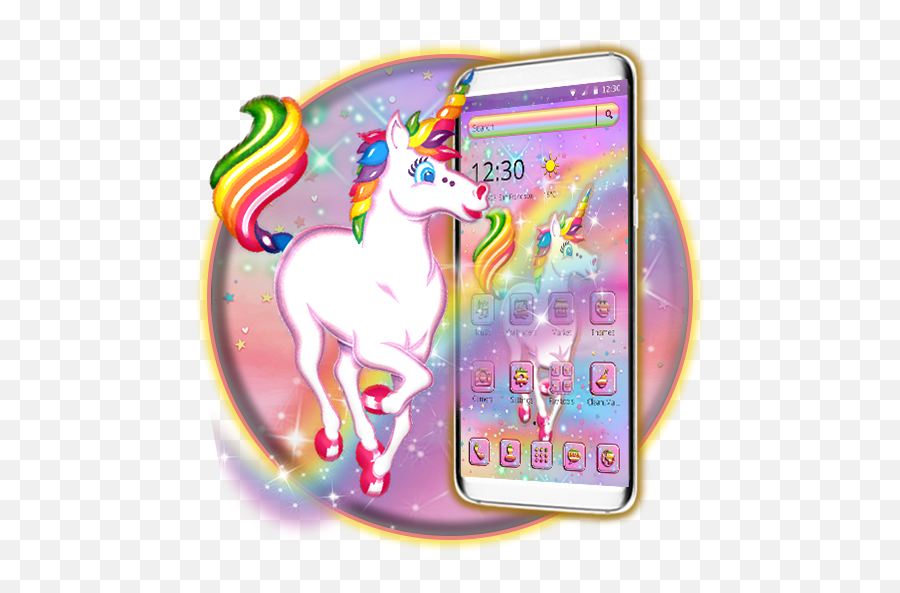 Shiny Unicorn Rainbow 2d Theme - Lisa Frank Unicorn Emoji,Unicorn Emojis For Android