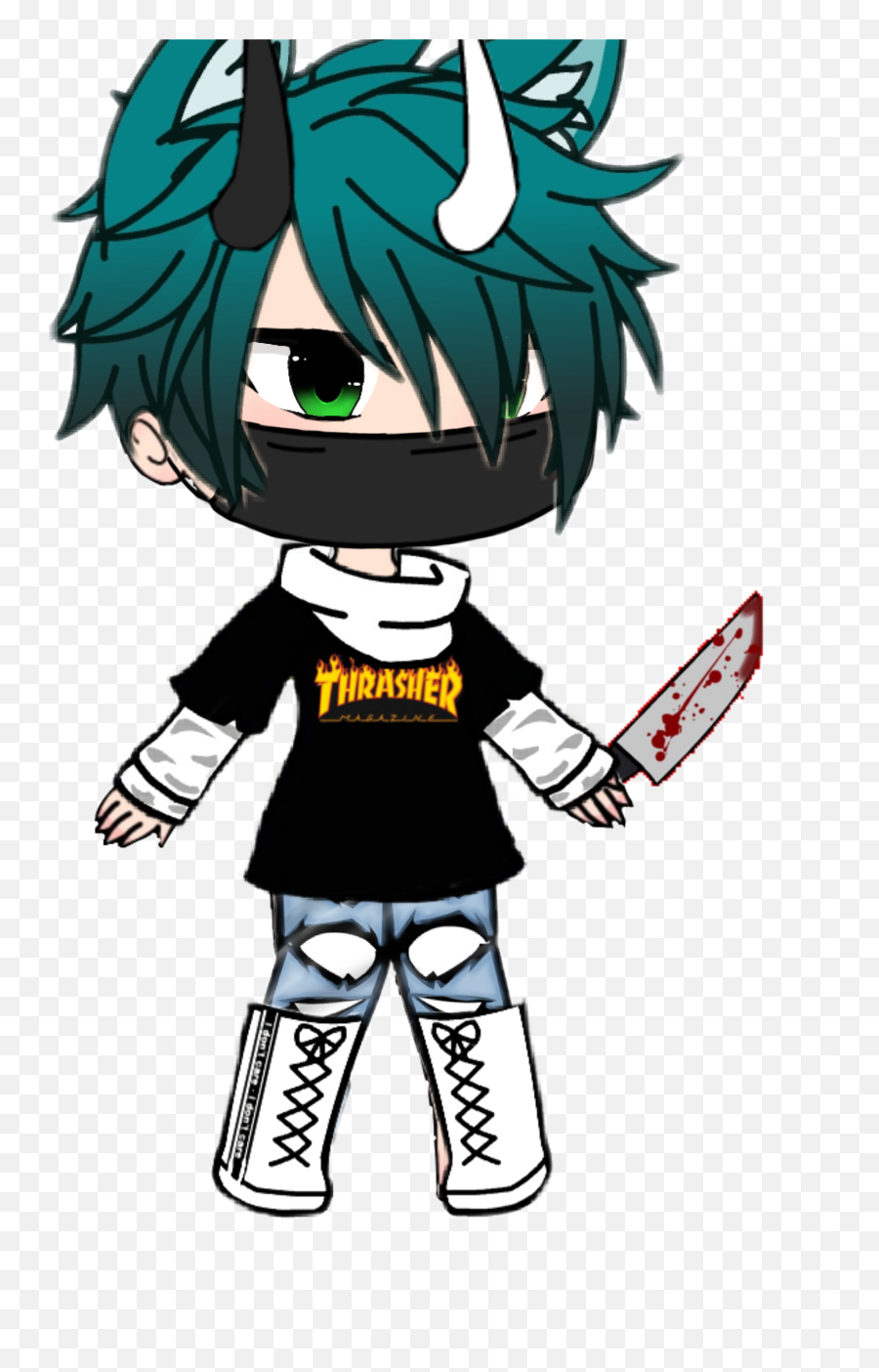 Gachalife Sticker - Cool Gacha Life Boy Killer Emoji,Bad Boy Emoji