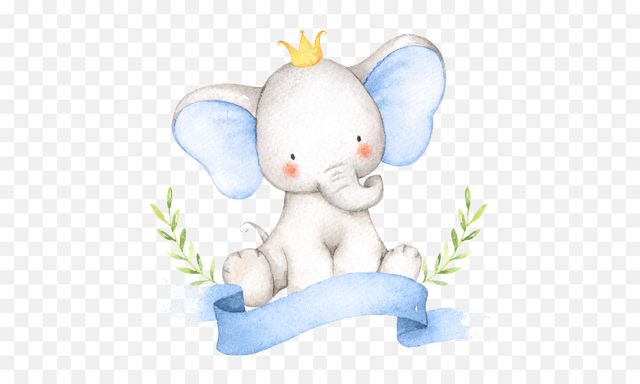 Baby Boy Elephant Watercolor Baby - Baby Boy Elephant Drawing Emoji,Baby Elephant Emoji