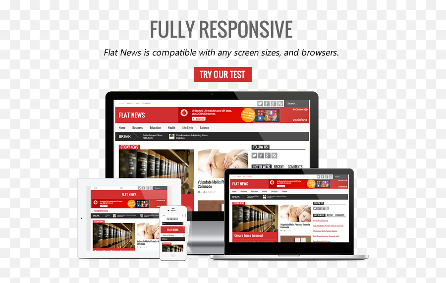 Flatnews - Responsive Magazine Blogger Template By Best Free Responsive Blogger Templates For News Emoji,Best Emoticon Flat Style Download
