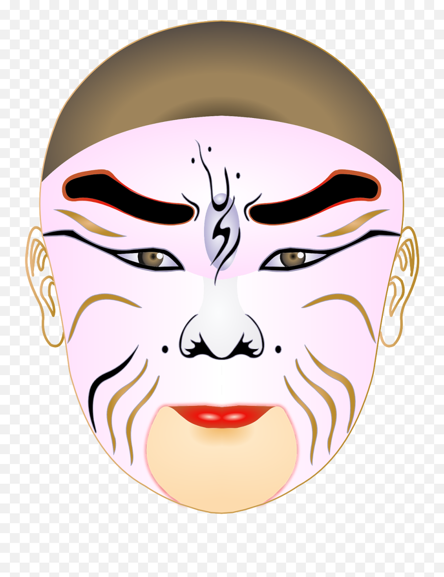 Facepersonmaskpaintedmakeup - Free Image From Needpixcom Peking Opera Cao Cao Mask Emoji,Masking Emotion Display