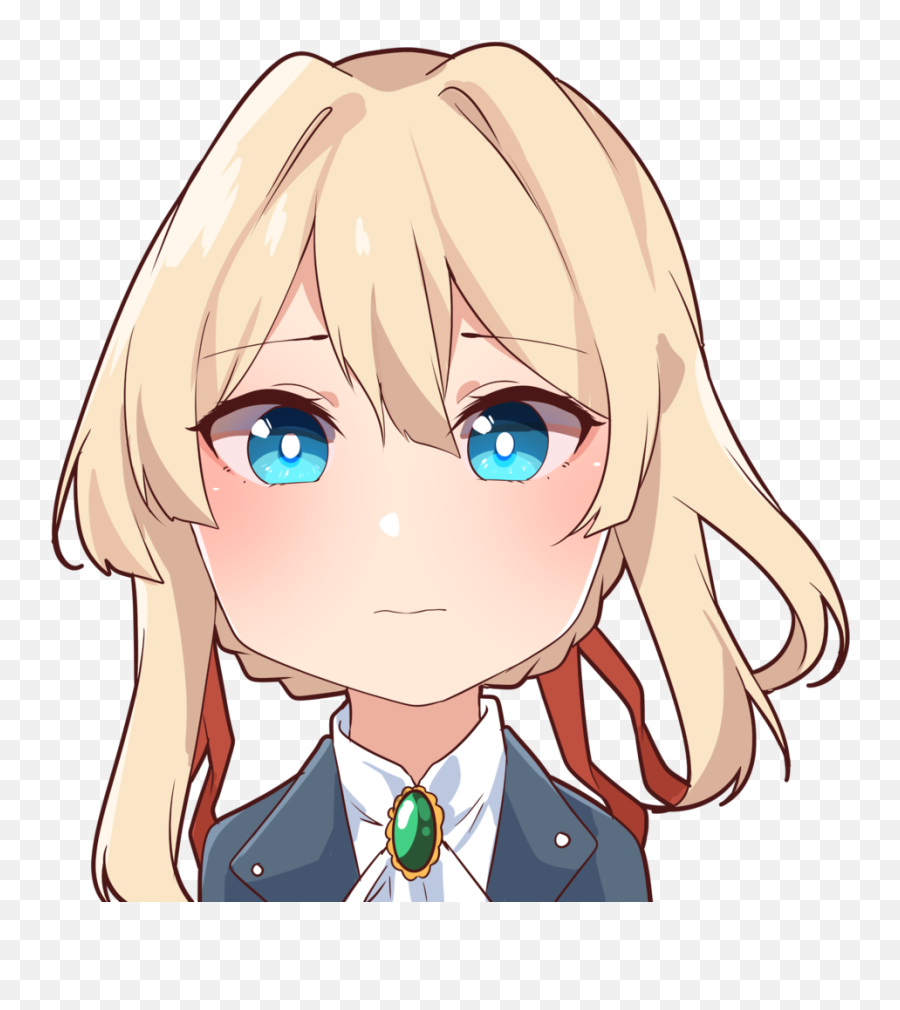 Violet Evergarden Ocean Blue Eyes Chibi - Violet Evergarden Sticker Gif Emoji,Violet Evergarden No Emotion