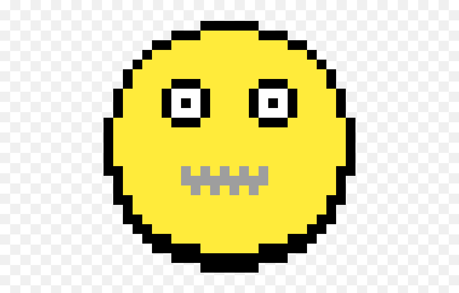 Foote26s Gallery - Yellow Circle Pixel Art Emoji,Zippered Mouth Emoticon