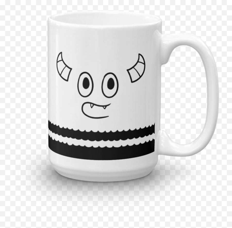 Pebble Faces Mug - Serveware Emoji,Mocking Emoticon Black White
