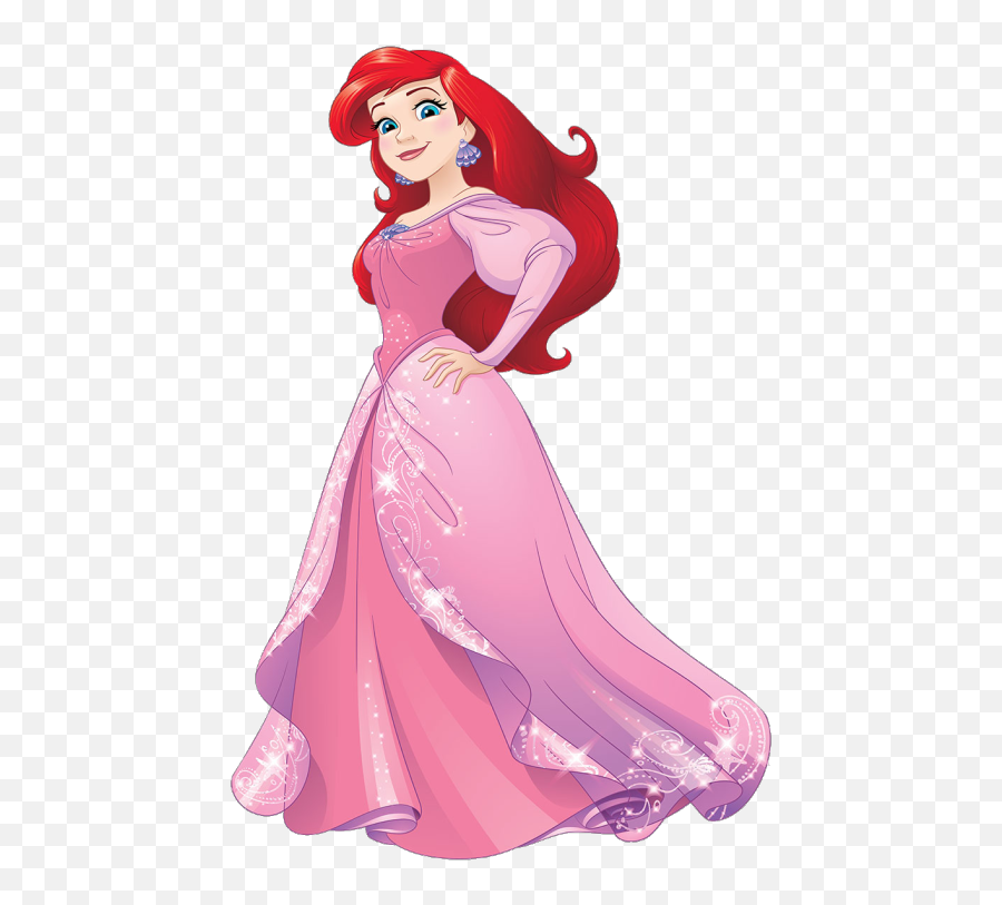Ariel In Her New Beautiful Sparkling Pink Dress Disney - Tall Are The Disney Princesses Emoji,Emoji Blitz Tips