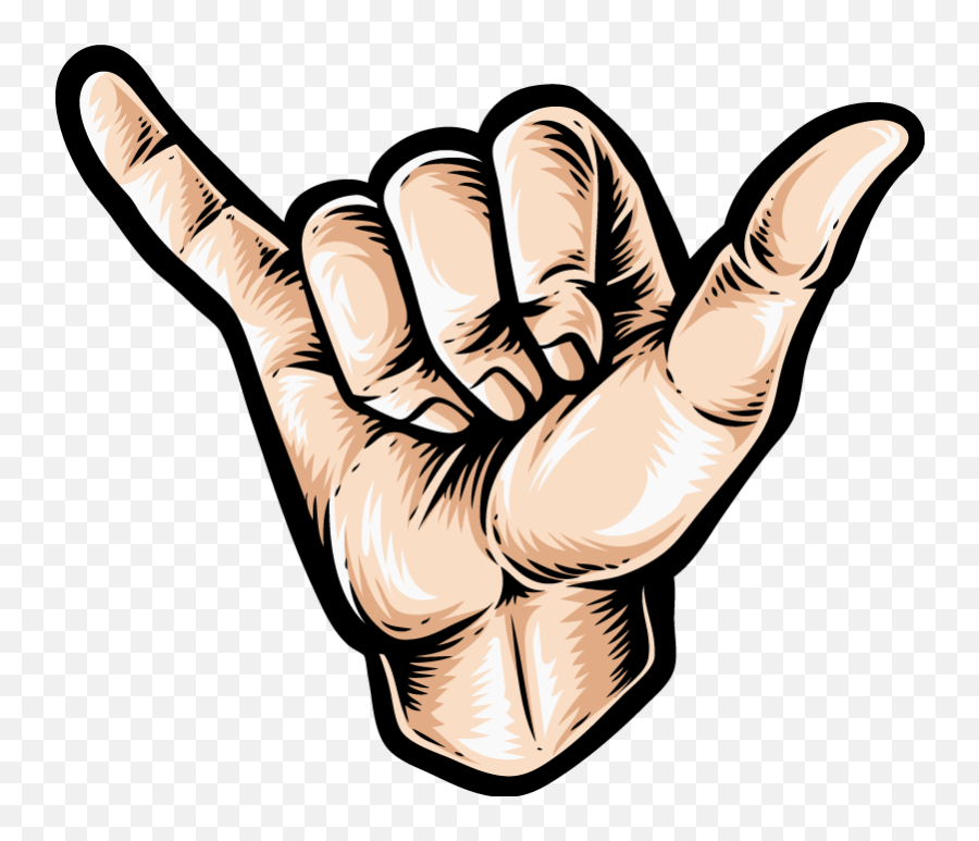 Shaka Sticker Hand Laptop Skins - Tenstickers Shaka Hand Gesture Svg Emoji,Quotes Finger Emoji