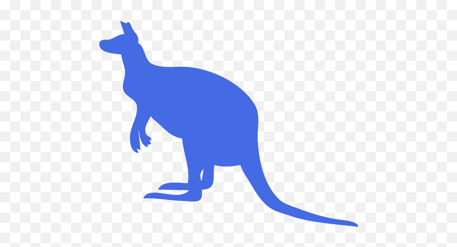 Royal Blue Kangaroo 5 Icon - Free Royal Blue Animal Icons Kangaroo Silhouette Emoji,Leaf Snowflake Bear Earth Emoji