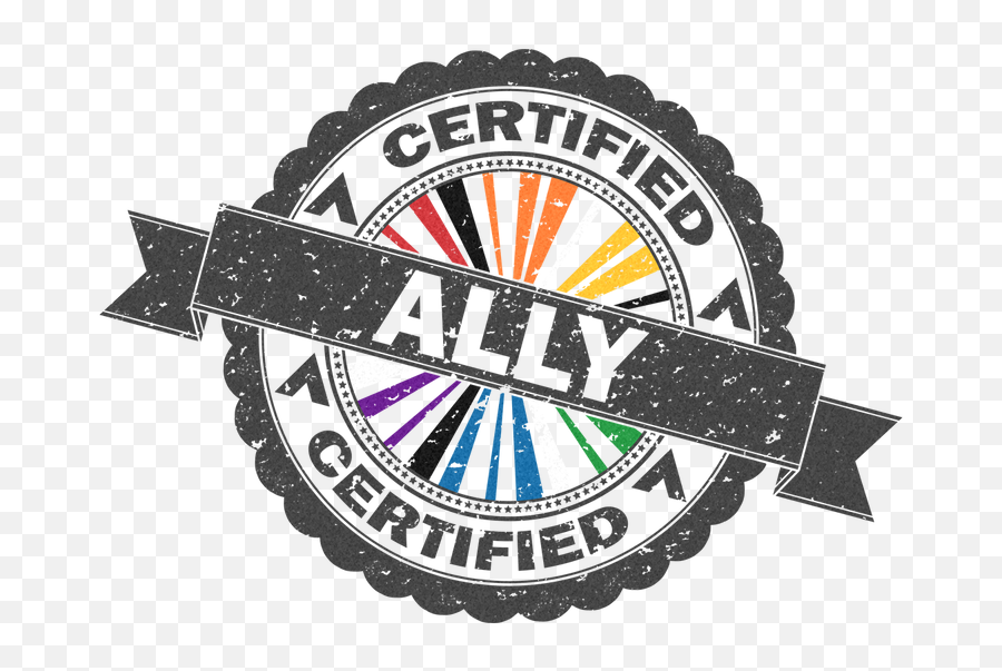 Certified Lgbt Ally Stamp - Dot Emoji,Straight Ally Flag Emoji